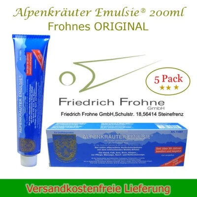 5x Alpenkräuter Emulsie 200 Frohnes Original mit Tiroler Latschenkieferöl Balsam