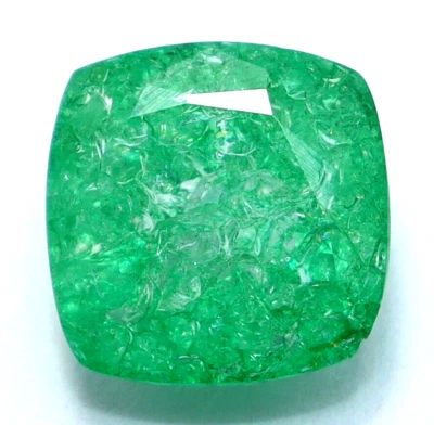 Piedra preciosa suelta certificada corte cojín colombiano 7,40 quilates esmeralda verde natural Foto 1 de 4
