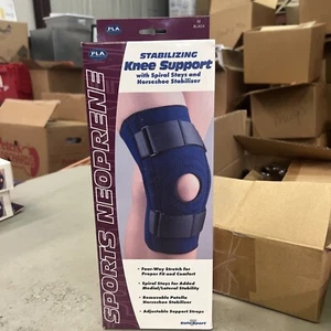 FLA Stabilizing Knee Support W/Spiral Stays Horseshoe Stabilizer Med Black NIB - Picture 1 of 2