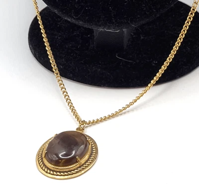 Colar pingente acrílico olho de tigre boêmio 24 polegadas - Imagem 1 de 4