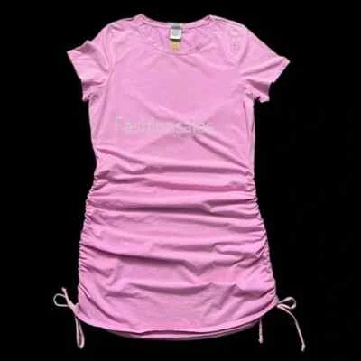Victorias Secret PINK Ruched Sides Short Sleeve Dress Marled Pink XLarge - Image 1 of 4