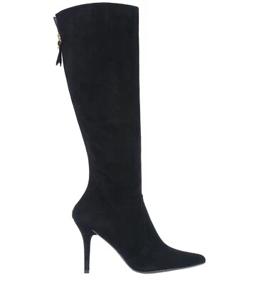 NUEVAS Botas Altas Stuart Weitzman Gamuza Elegantes Stiletto Oficina y Causal, Negras 38.5M Foto 1 de 4