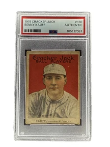 1915 Cracker Jack Benny Kauff #160 High Number PSA Authentic Indianapolis - Picture 1 of 4