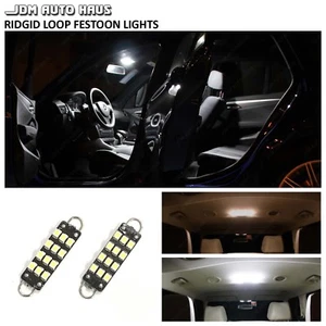 2x 561 562 44mm Bucle Rígido Blanco LED Mapa Interior Cúpula Puerta Tronco Bombillas - Imagen 1 de 11