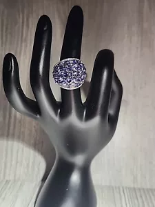 Am Ring mit Gravur Sterling 0,925 lila Stein Größe 6 - Bild 1 von 3