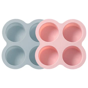 Air Fryer Egg Mold Round Cake Mold 4 Cavity Non Stick Silicone Air Fryer Egg Pan - Picture 1 of 14
