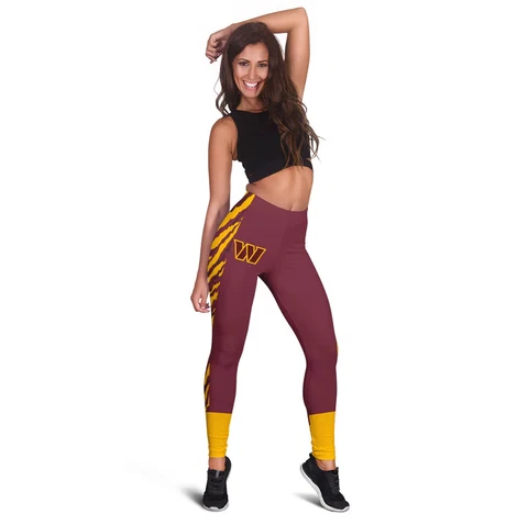 Washington Commanders Womens Butt Lifting Leggings High Waist Stretch Yoga Pants Cover