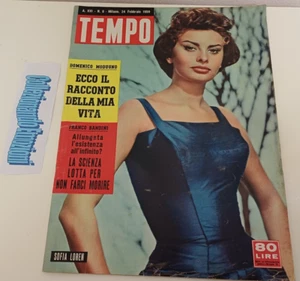 "Tempo" rivista vintage-n. 8 1959-Sophia Loren-Gary Cooper-Modugno-Vanoni - Foto 1 di 7