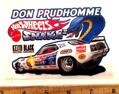 Calcomanía adhesiva Don The Snake Prudhomme White Snake II 1971 Cuda Hot Wheels, V2 Foto 1 de 2