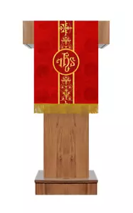 Traditional Altar Pulpit/Lectern Cloth with Embroidered Trims - Picture 1 of 35