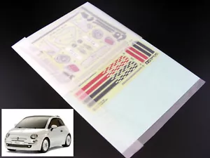 Fogli A/B adesivi decalcomania Fiat 500 Tamiya 2007 vintage per kit 58427 M03M FF NUOVI! - Foto 1 di 6