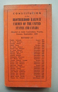 Constitution of Brotherhood Railway Car Men of US and Canada 1973 Booklet - Bild 1 von 8