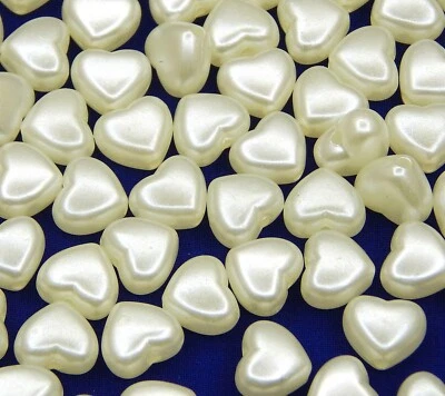 200stk Wachsperlen 9x7mm Zuchtperle Herz Acryl Kunstperlen Schmuck Hochzeit R75 - Bild 1 von 4