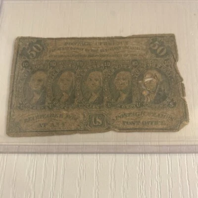 1st Issue 50 CENTS FRACTIONAL CURRENCY NOTE Fr.#1312 CIVIL WAR ERA counterfeit - Image 1 of 4