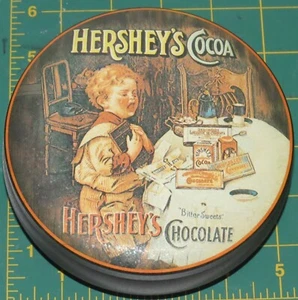 Vintage Hershey’s Cocoa Chocolate 5” X 2” Round Bristol Ware Tin - Picture 1 of 3