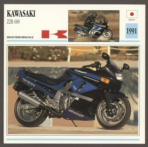 Kawasaki 1991 ZZR 600 Edito Service Atlas Motorcycle Card - Picture 1 of 1
