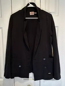 Juicy Couture Women's Black Collar Long Sleeve Jacket Coat Size Small Soft - Picture 1 of 4