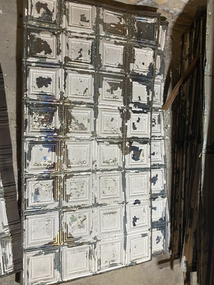 Antique Metal Tin Ceiling Tile 24” X 48 - Image 1 of 4