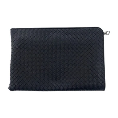 BOTTEGAVENETA Intrecciato Bolso de Mano Bolso de Negocios Negro Gunmetal Hardware Cuero Foto 1 de 4