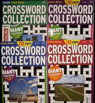4 X CROSSWORD PUZZLE BOOKS - LUCKY SEVEN MAG GIANT PUZZLES - NEW CLEAR PRINT - Image 1 of 4
