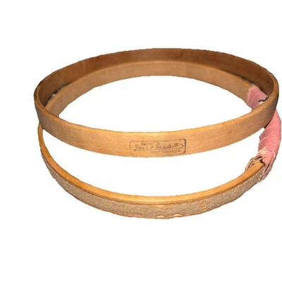 Antique Dutchess 4 Inch Embroidery Wood Hoop Felt Lined - Image 1 of 4