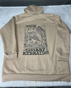 Sudadera con capucha Manatee “save The Chubby Mermaids” talla 2x grande - Imagen 1 de 8