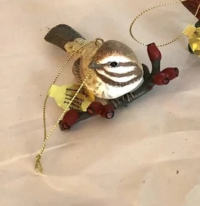 Danbury Como Nuevo Adorno La Colección Pájaro Canción de Navidad Gorrión Nuevo con Etiquetas - Imagen 1 de 11
