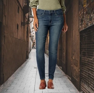 Levi Strauss Signature Womens Mid Rise Skinny Jeans Blue Size 16 - Picture 1 of 14