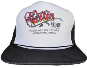Vintage Willie Nelson Golf & Aufnahmestudio Truckermütze Druckknopflasche Country Musik - Bild 1 von 10
