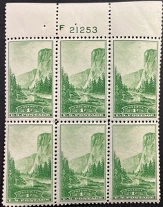 U.S. Scott #740, Upper P.B. of 6, Yosemite, California Issue, MNH, Very Fine - Picture 1 of 2