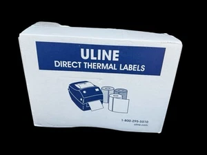 NEW Box of 12 Rolls ULINE S-6802 4x6 DIRECT Thermal Labels, White - Picture 1 of 3