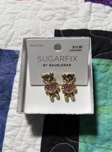 Sugarfix Teddybär Ohrringe Herz Kugelsteg - Bild 1 von 3