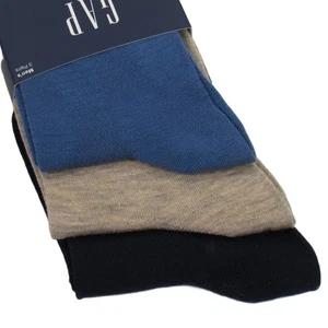 Calcetines GAP de algodón para hombre 3 pares azul zafiro/avena jaspeada/azul marino talla única - Imagen 1 de 3
