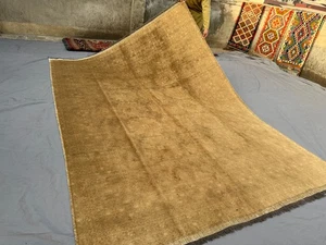 Alfombra de lana antigua turcomana Ersari 7x10 anudada a mano - alfombra de sala de estar rara descolorida - Imagen 1 de 14