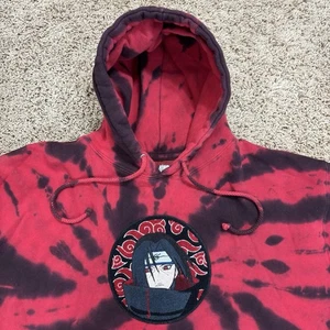 Hypland Naruto Sudadera con Capucha XL Rojo Tie Dye Itachi Uchiha Akatsuki De Colección Pullover 2002 - Imagen 1 de 16