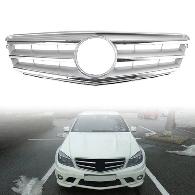 Chrome Front Grill Grille Fit Mercedes Benz C Class W204 C300 C350 2008-2014. Foto 1 de 4