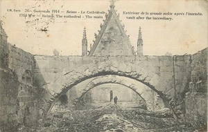 Reims Kathedrale nach Brand 1914 - Historische Ansichtskarte Erster Weltkrieg - Bild 1 von 2
