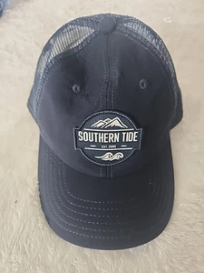 Southern Tide Hat Baseball Cap with Wave Logo Patch Mesh Back Navy Snapback - Picture 1 of 7