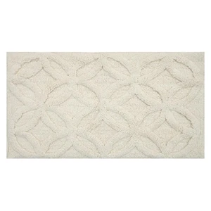 Knightsbridge Tappeto da Bagno ad Arco Cotone Schienale Antiscivolo - 17x24", Avorio - Foto 1 di 5