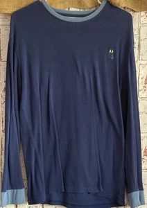 Psycho Bunny Pullover Shirt Herren mittelblau Waffelstrick Thermo Langarm - Bild 1 von 6