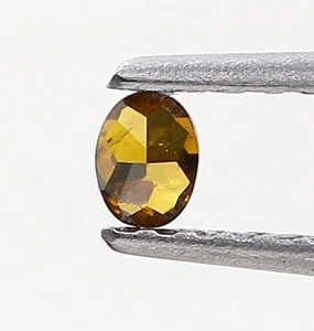 Loose Natural Diamond 0.08 Ct Brown Oval Rosecut Diamond - Picture 1 of 11