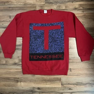 Vtg. 90’s Tennessee Sweatshirt Red Made In USA Crewneck Medium Y2K Graphic Print - Picture 1 of 9
