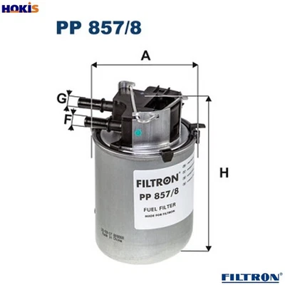 FUEL FILTER PP 857/8 FOR NISSAN DUALIS QASHQAI/+2 R9M 1.6L 4cyl DUALIS I - Image 1 of 4