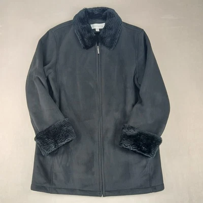 Abrigo de Colección Liz Claiborne Mediano para Mujer Imitación Sherling Negro Comodidad 21x30 Foto 1 de 4