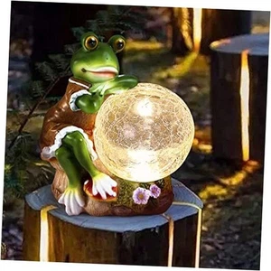  Solar Garden Decorations Frog Statue Outdoor Light, Frog Garden Decor for  - Picture 1 of 8