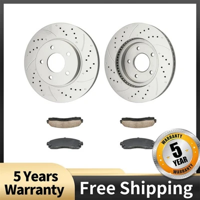 Front Drilled Slotted Brake Kit For 02-07 Saturn Vue 05-06 Chevrolet Equinox - Image 1 of 4