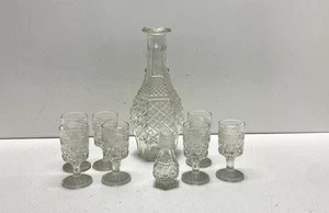 Anchor Hocking Glass Decanter Set. 14.5in Tall Vintage Glass Barware - Picture 1 of 6
