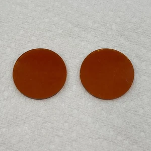 Vintage Amber Glass Spotlamp Lens Set fits Harley Davidson Fog Filter 1 3/8" - Picture 1 of 5