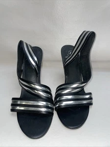 Adrianna Papell Heeled Sandals Size 10M Black And Silver - Picture 1 of 7