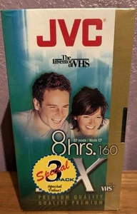 3 JVC Blank VHS Tapes SX160 Premium Quality 8 Hour EP Mode new - Picture 1 of 2